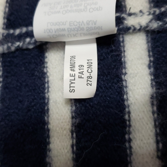 Madewell Cozy Walker Striped Cardigan, Color Dark Nightfall, Size L - Picture 6 of 8